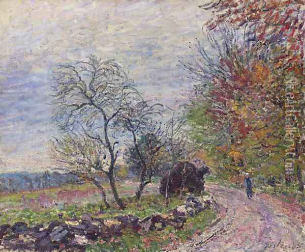 Le long du bois en automne Oil Painting - Alfred Sisley