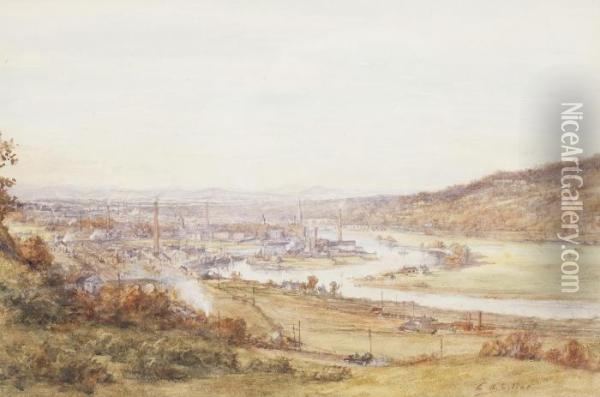 View Of Perth Oil Painting - Charles A. Sellar