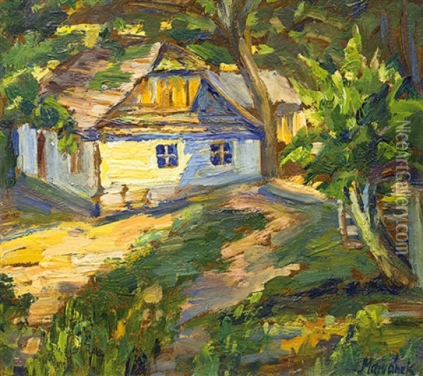 Na Dvore Oil Painting - Otakar Marvanek