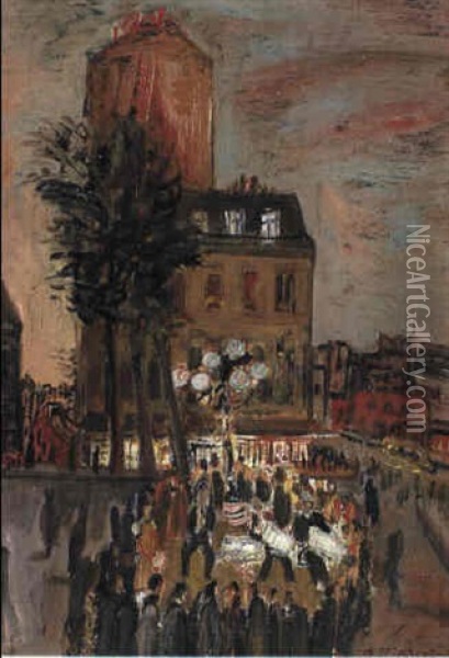 Street Scene Oil Painting - Abraham Mintchine