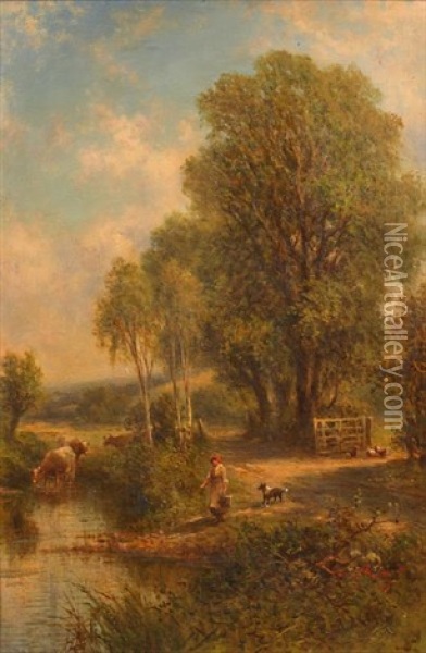 Going To Fetch Water Oil Painting - Walter Wallor Caffyn