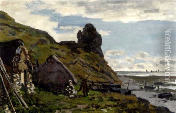 Les Cabanes A Sainte-adresse Oil Painting - Claude Monet