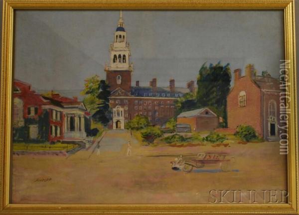 Lowell House,harvard University Oil Painting - Alexis Pawlowitsch Arapoff