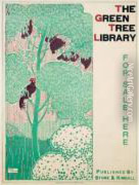 The Green Tree Library. Affiche De Librairie. 1895. Oil Painting - Henry Bainbridge Maccarter