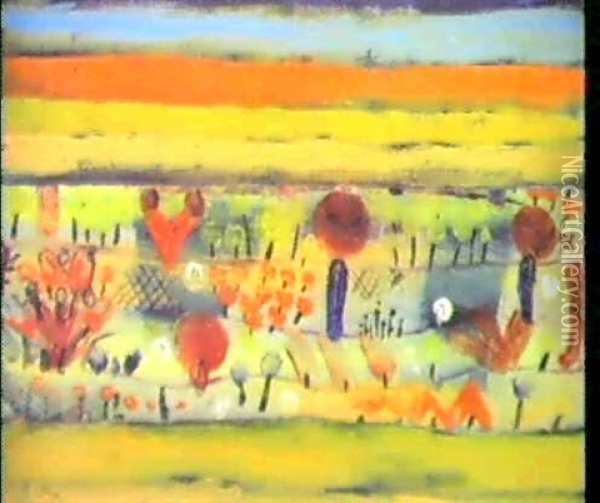 Garten In Der Ebene. I Oil Painting - Paul Klee