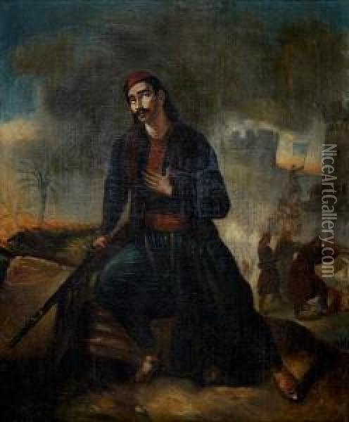 Le Soldat Grec Blesse Oil Painting - Henri Auguste Cesar Serrur