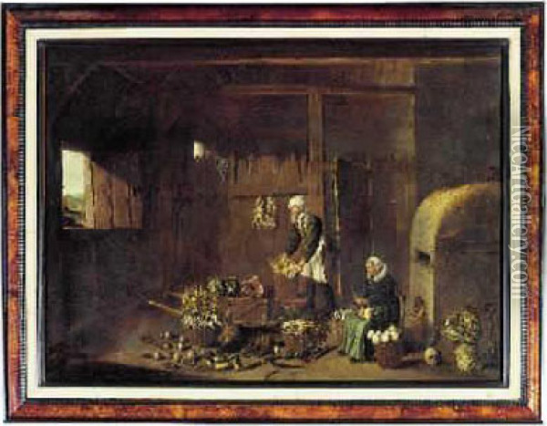 Interieur De Cellier Oil Painting - Frans, Francois Ryckhals