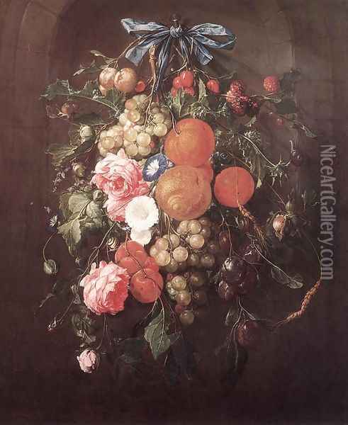 Still-Life with Flowers Oil Painting - Cornelis De Heem