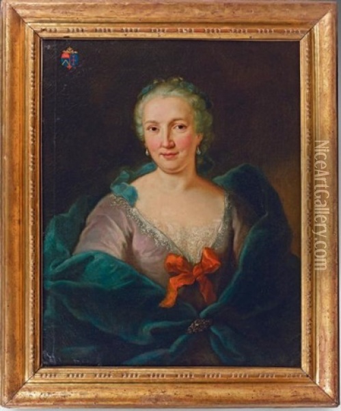 Portrait De Femme Oil Painting - Louis Tocque