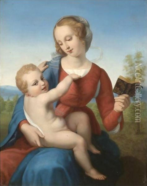 The 'Colonna Madonna' Oil Painting - Raphael (Raffaello Sanzio of Urbino)