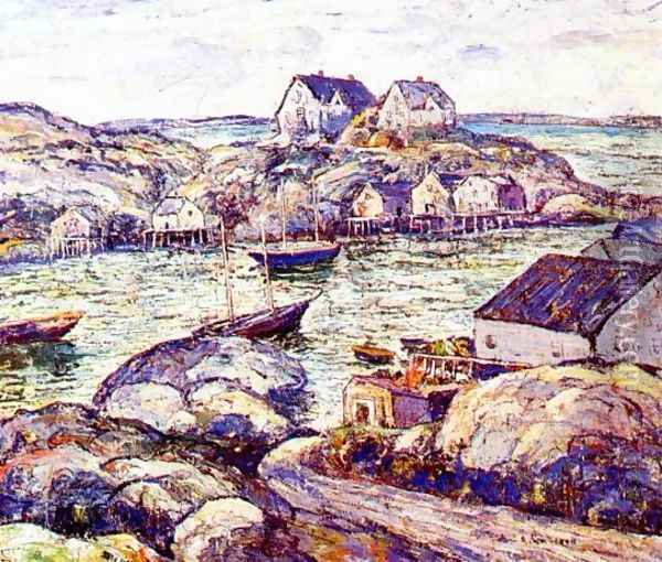 Peggy's Cove, Nova Scotia Oil Painting - Ernest Lawson