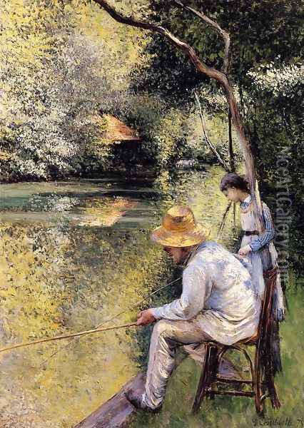 Fishing Oil Painting - Gustave Caillebotte