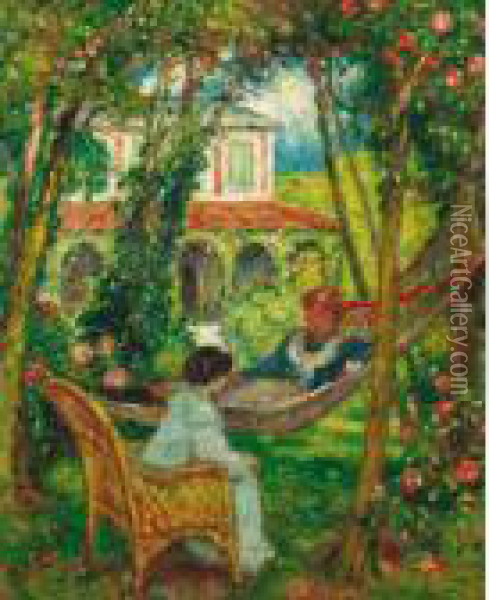 Le Hamac Oil Painting - Georges dEspagnat