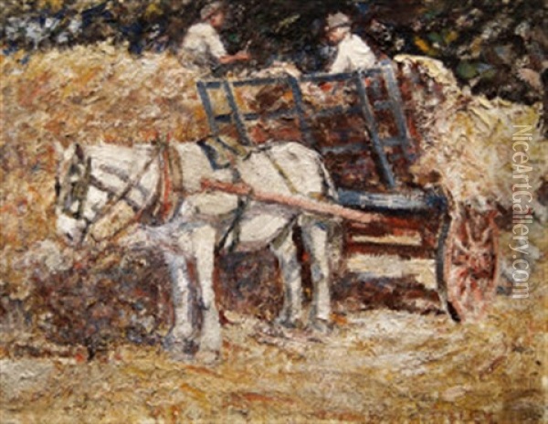 Haymaking Scene Oil Painting - Harry Fidler