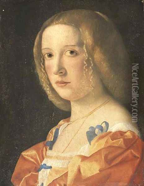 Portrait of a young lady Oil Painting - Giovanni Cariani