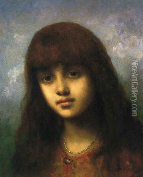 My Little Model Oil Painting - Alexei Alexeivich Harlamoff