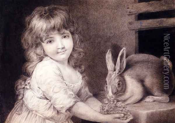 The Favourite Rabbit Oil Painting - John Russell