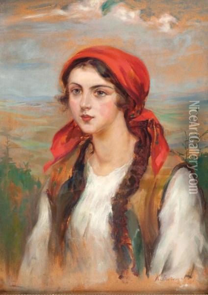 Mloda Goralka Oil Painting - Kamila Bukowska