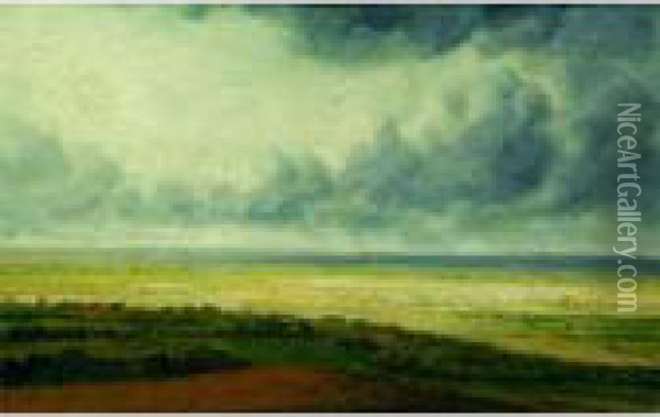 La Plaine Sous L'orage Oil Painting - Georges Michel