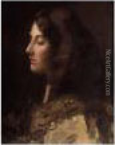 Portrait Of A Young Woman Oil Painting - Edward Arthur Walton