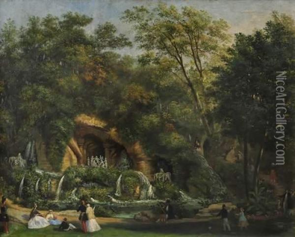 La Promenade Dans Les Jardins De Versailles Oil Painting - Artus Despagne