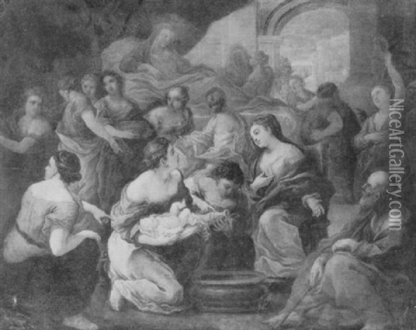 The Birth Of The Virgin Oil Painting - Paolo de Matteis