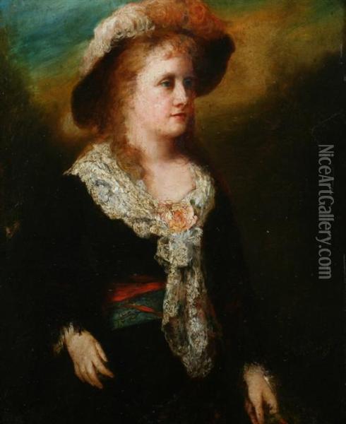 Portrait Of Mrs. James Carroll Frazer (nee Van Rensselaer) Oil Painting - George Da Maduro Peixotto
