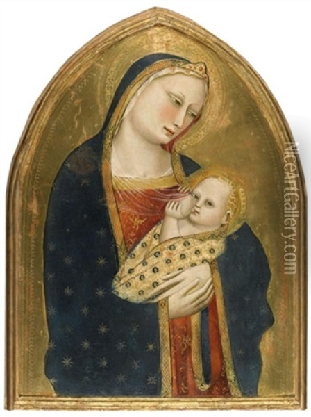 The Madonna Del Latte Oil Painting - Giovanni del Biondo