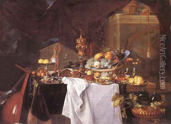 A Table of Desserts 1640 Oil Painting - Jan Davidsz. De Heem