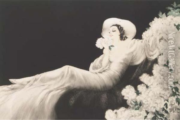Love's Blossom Oil Painting - Louis Icart