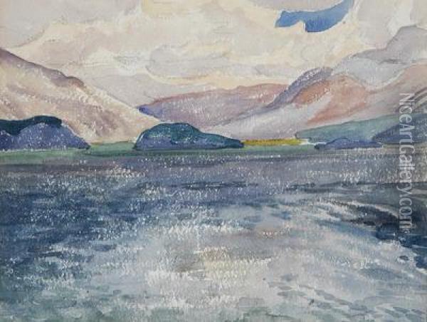 Lac De Maloja Vers Silsbaselgia Oil Painting - Giovanni Giacometti