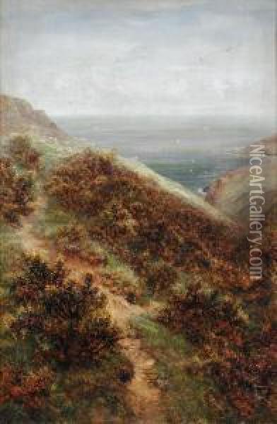 View Of The Devonshire Coast Near Clovelly Oil Painting - Charles Thomas Burt