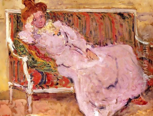 Woman on a Sofa 1901 Oil Painting - Leon De Smet