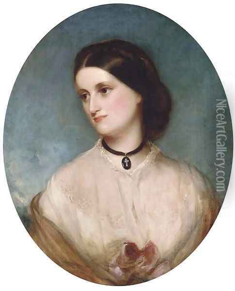 Portrait of a lady Oil Painting - Richard Buckner