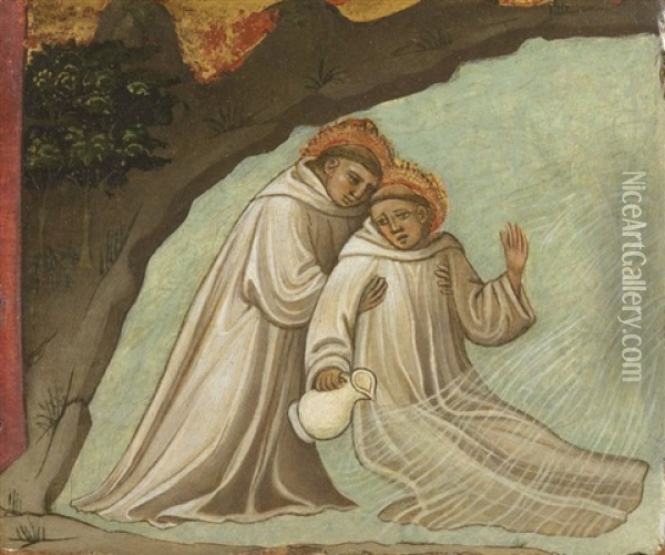 Deux Saints Dans Un Fleuve Oil Painting -  Lippo d'Andrea (Ambrogio di Baldese)