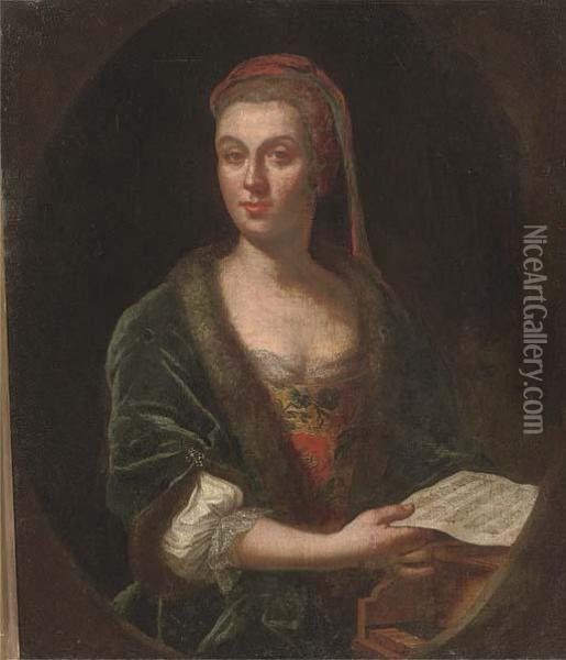 Portrait Of A Lady Oil Painting - Heroman Van Der Mijn