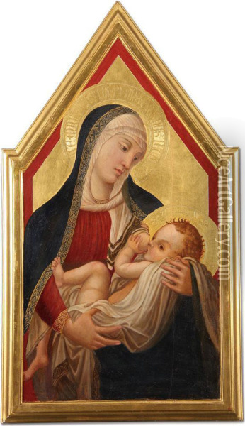 Madonna Del Latte Oil Painting - Ambrogio Lorenzetti