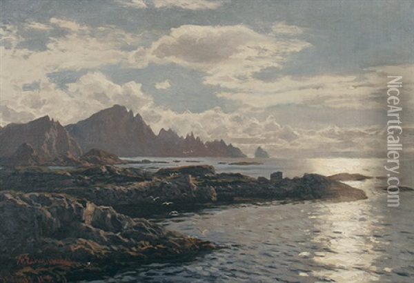 Andenas. Die Nordspitze Der Lofoteninsel Oil Painting - Karl Paul Themistocles von Eckenbrecher