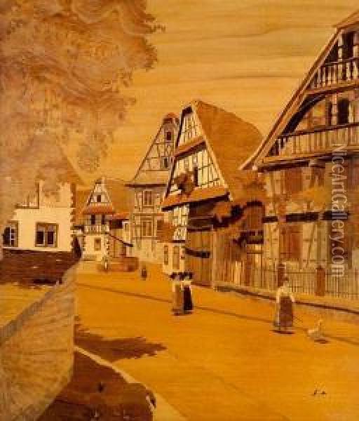 Village Schillerdorf Oil Painting - Charles Spindler