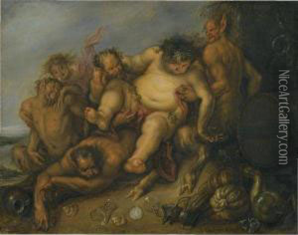 The Triumph Of Silenus Oil Painting - Simon de Vos