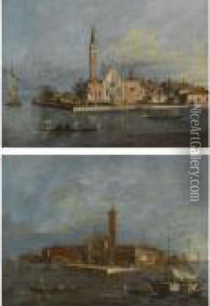 Venice, A View Of The Island Of S. Lazzaro Oil Painting - Giacomo Guardi