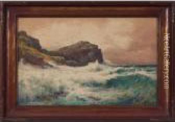 Waves Crashing Oil Painting - Arthur Suker