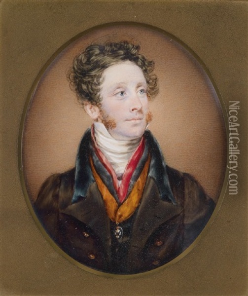 Portrat Des Earl Of Mar, Earl Of Kellie In Braunem Rock Oil Painting - Kenneth Macleay