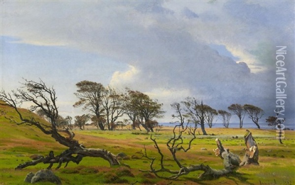 Kustenlandschaft Bei Asnaes In Danemark Oil Painting - Harald Frederick Foss