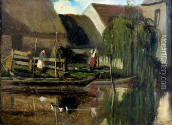 Le Hameau De Sarasin Oil Painting - Nicolas Louis Cabat