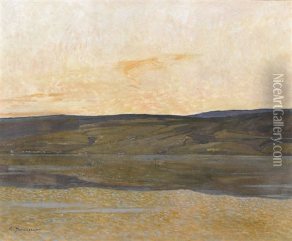 Seelandschaft Im Abendrot Oil Painting - Gustave Jeanneret