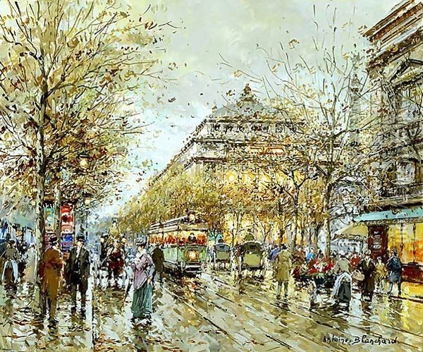 Paris Le Chatelet Oil Painting - Agost Benkhard