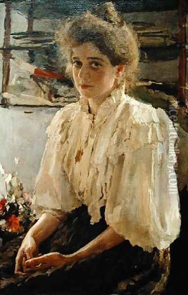Portrait of Madame Lwoff, 1895 Oil Painting - Valentin Aleksandrovich Serov