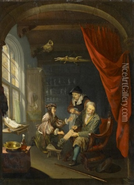 Beim Bader Oil Painting - Dominicus van Tol