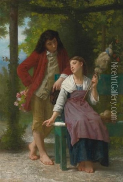 Before The Engagement Oil Painting - Elizabeth Jane Gardner Bouguereau
